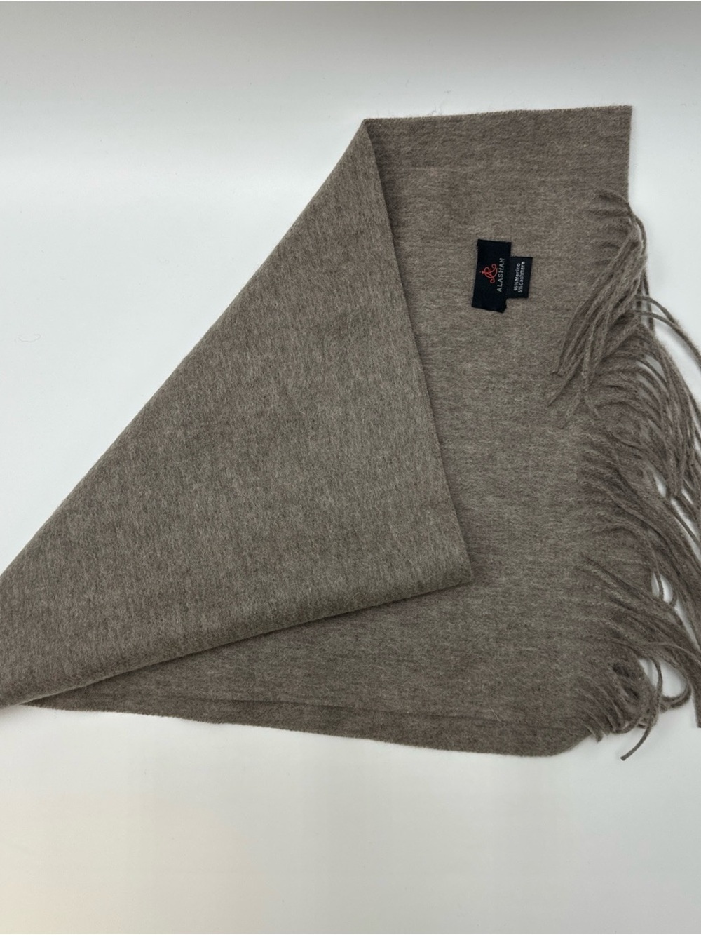 Alashan Gray Fringed Wrap Scarf OS Premium quality blend.